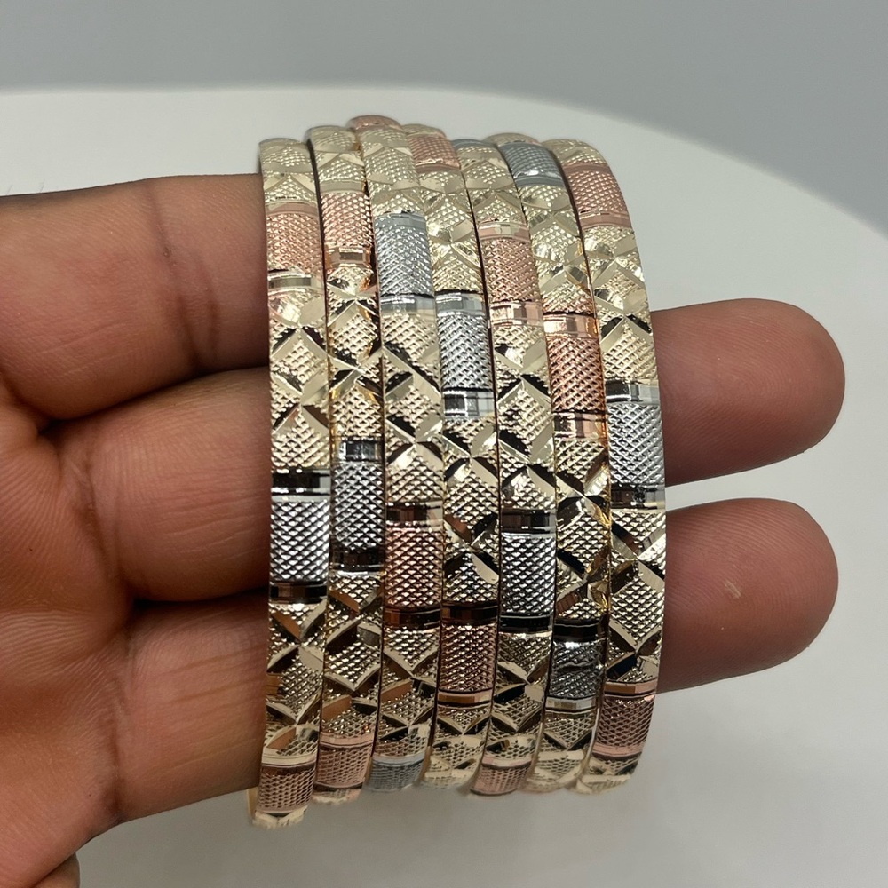 Gold filled Chic Tri-Tone semanario bangles